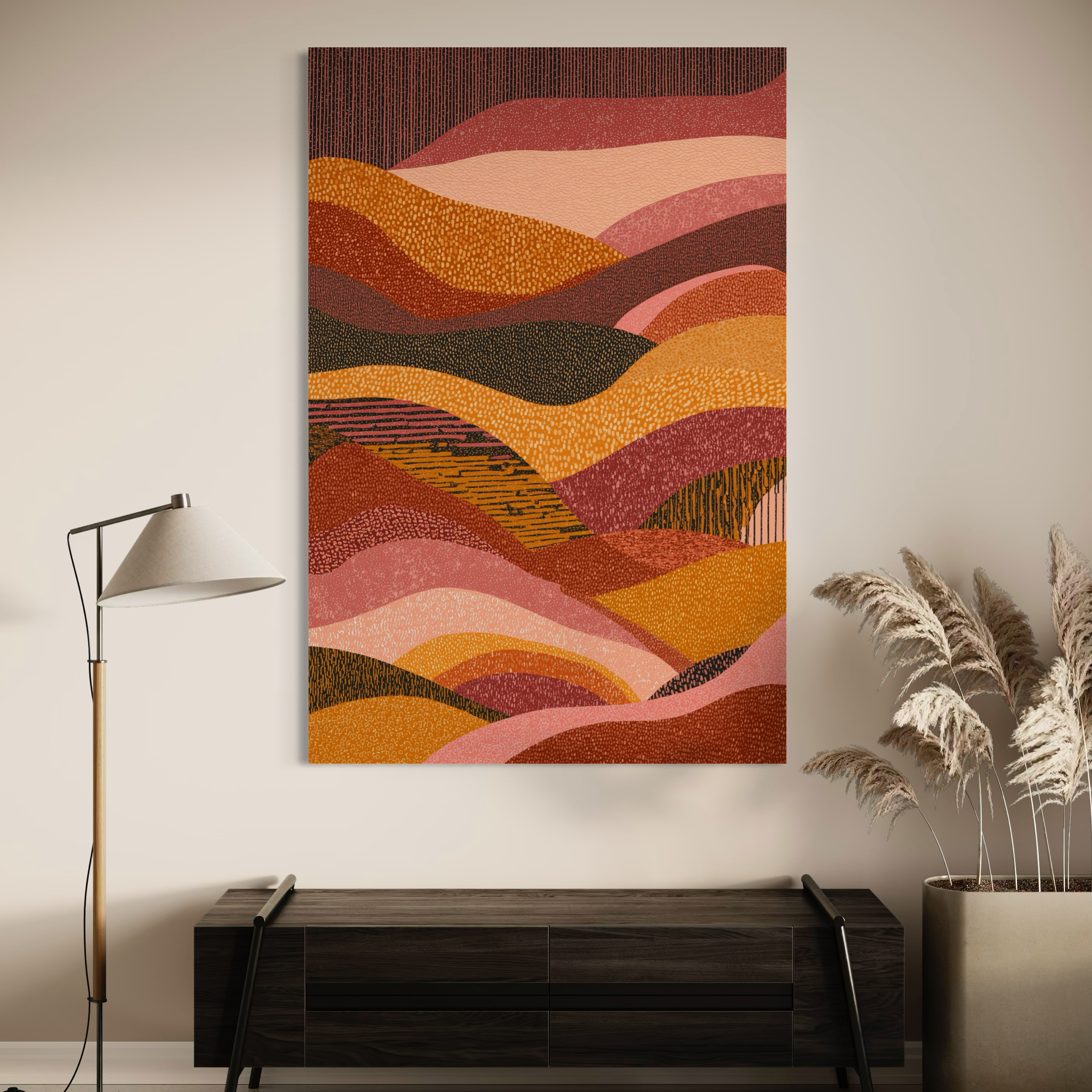 Rolling hills at dusk & Rolling earth tones