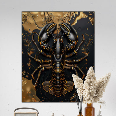 Lobster black & gold - René Ladenius Digital Art