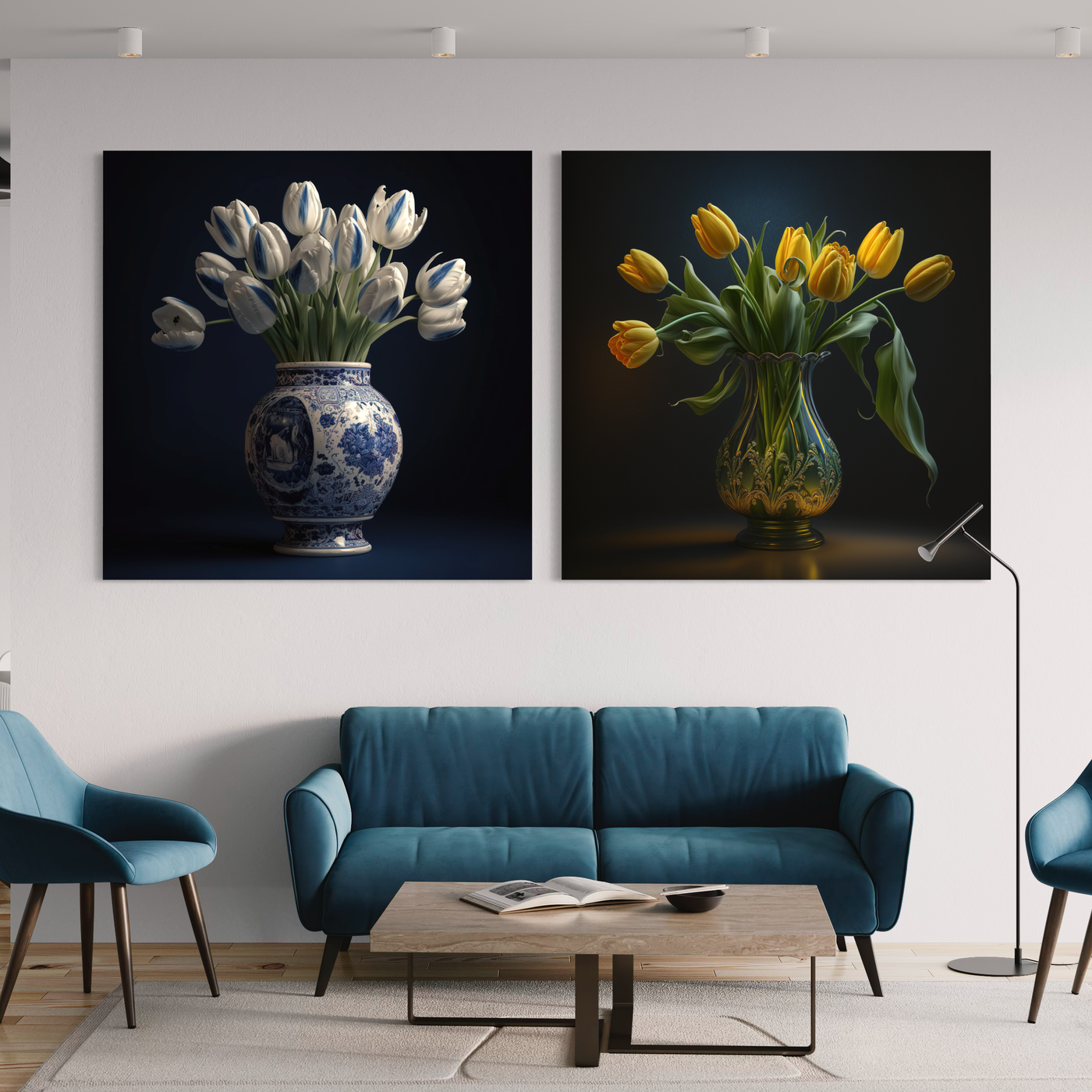 Tulpen in een vaas 1 & Gele tulpen in een vaas