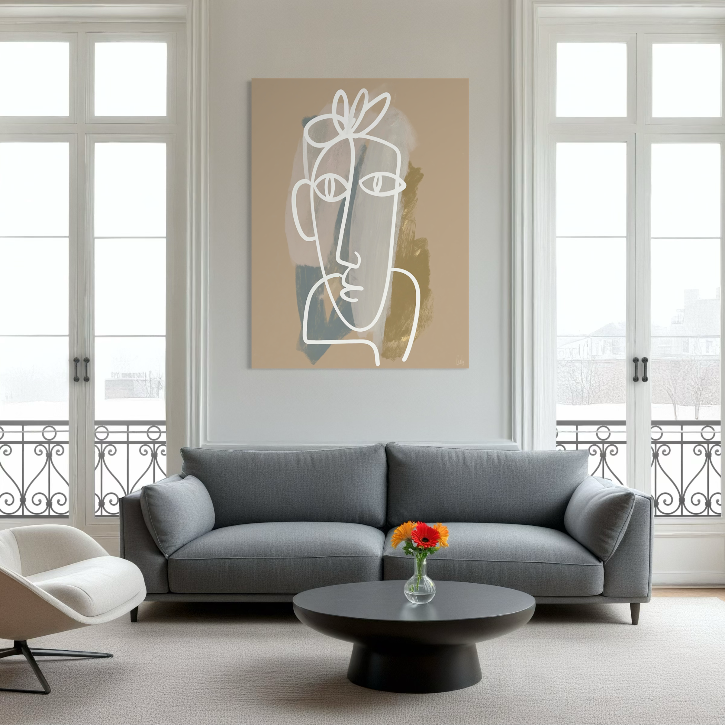 Abstract Portrait Line