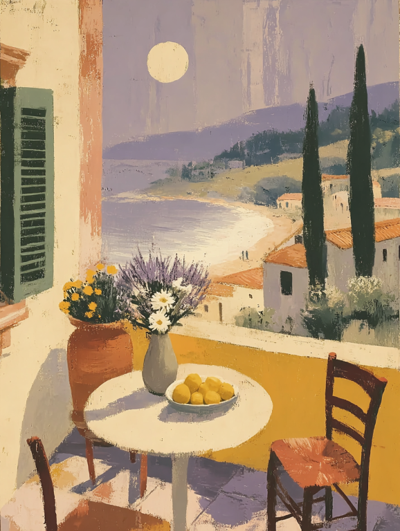 Mediterranean Moonlight Terrace