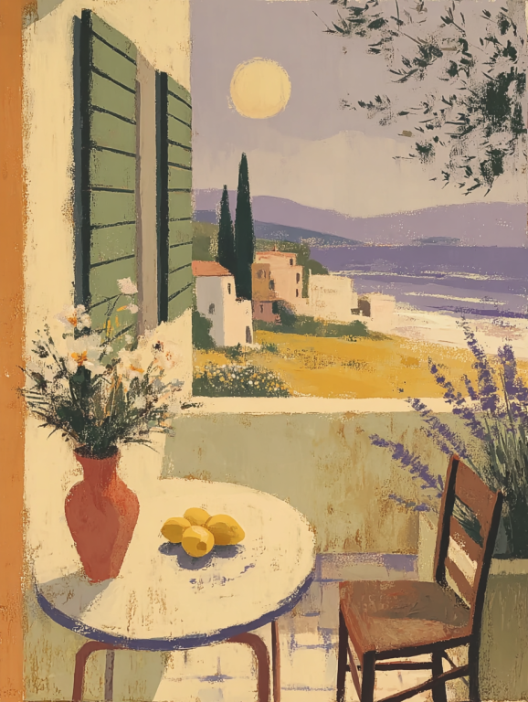 Mediterranean Moonlit Terrace