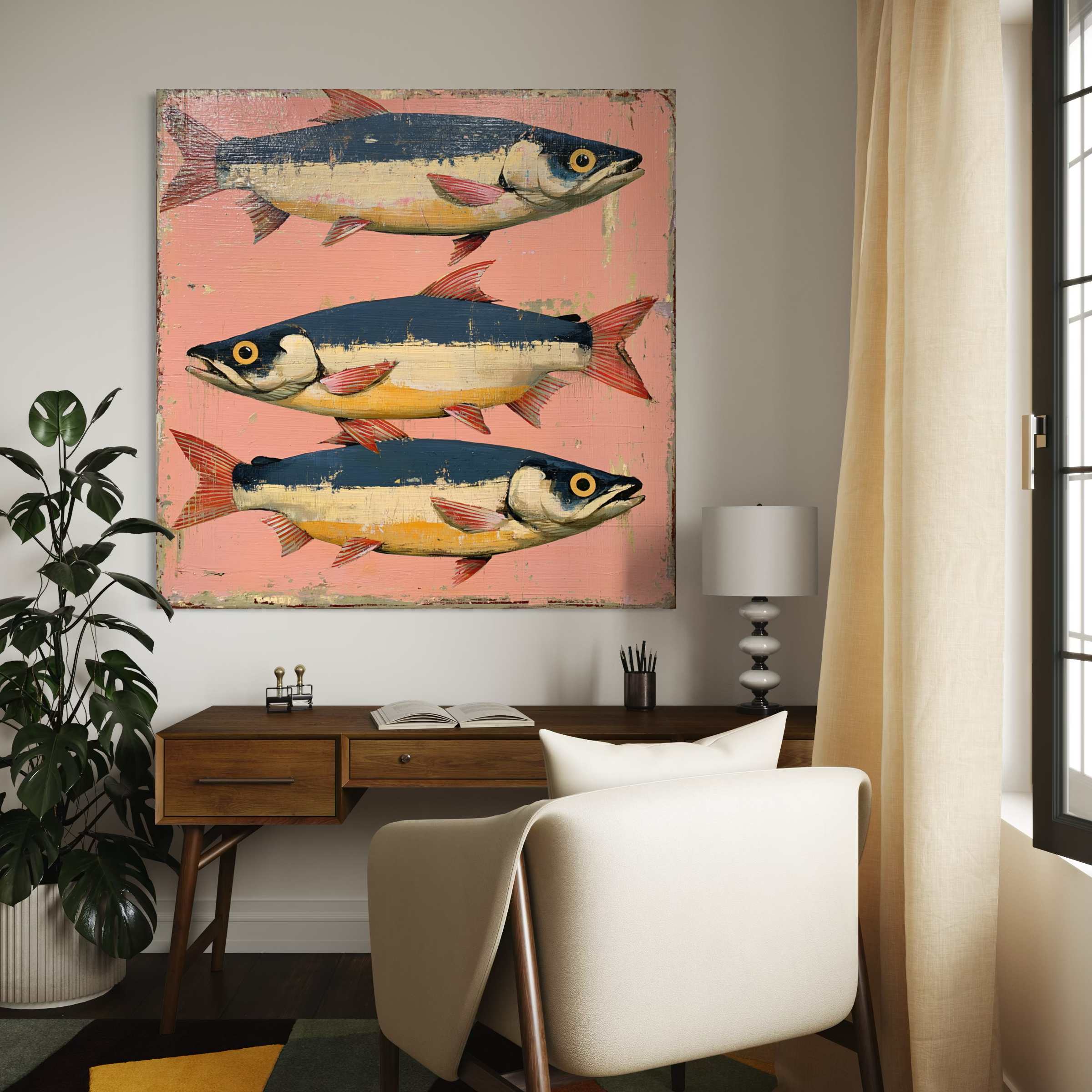 Three Drifting Salmon