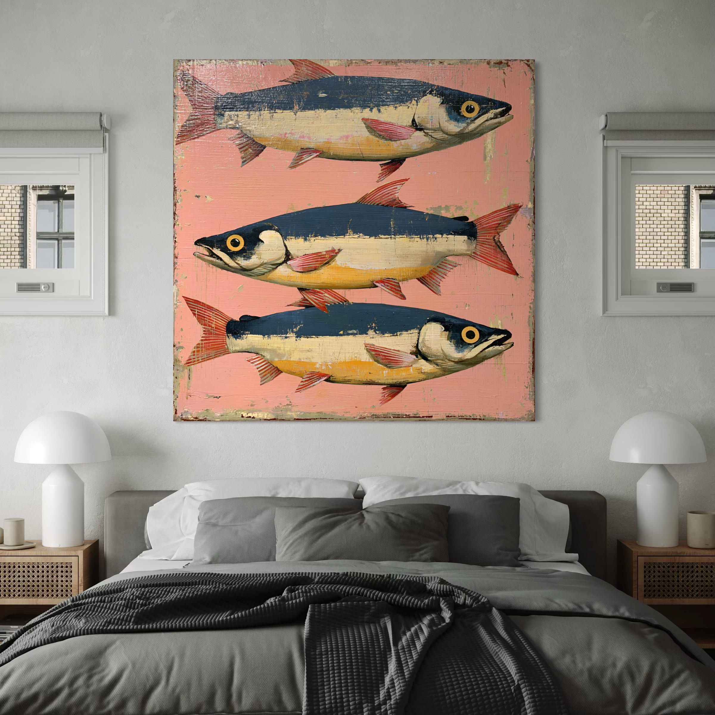 Three Drifting Salmon