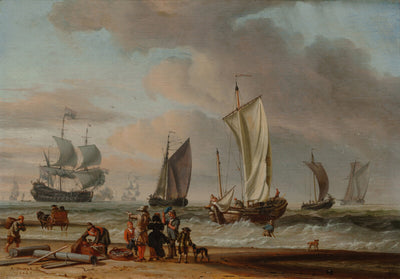 Abraham Storck, Strandszene mit Booten, 1683
