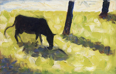 Schwarze Kuh auf einer Wiese (ca. 1881) von Georges Seurat