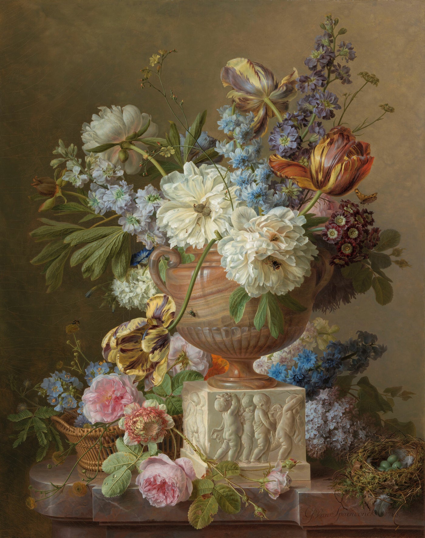 Stilleben mit Blumen und Alabastervase, Gerard van Spaendonck, 1783