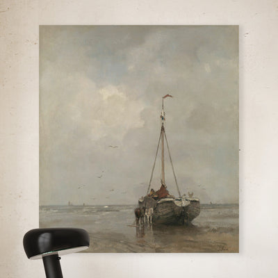 Bomschuit am Strand von Scheveningen, Jacob Maris, um 1885