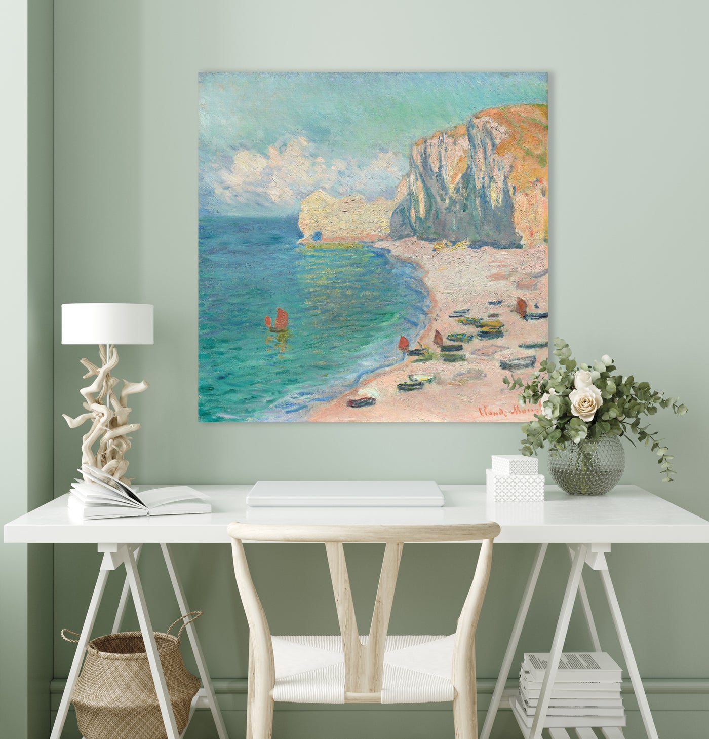 Claude Monet - Der Strand und die Falaise d'Amont