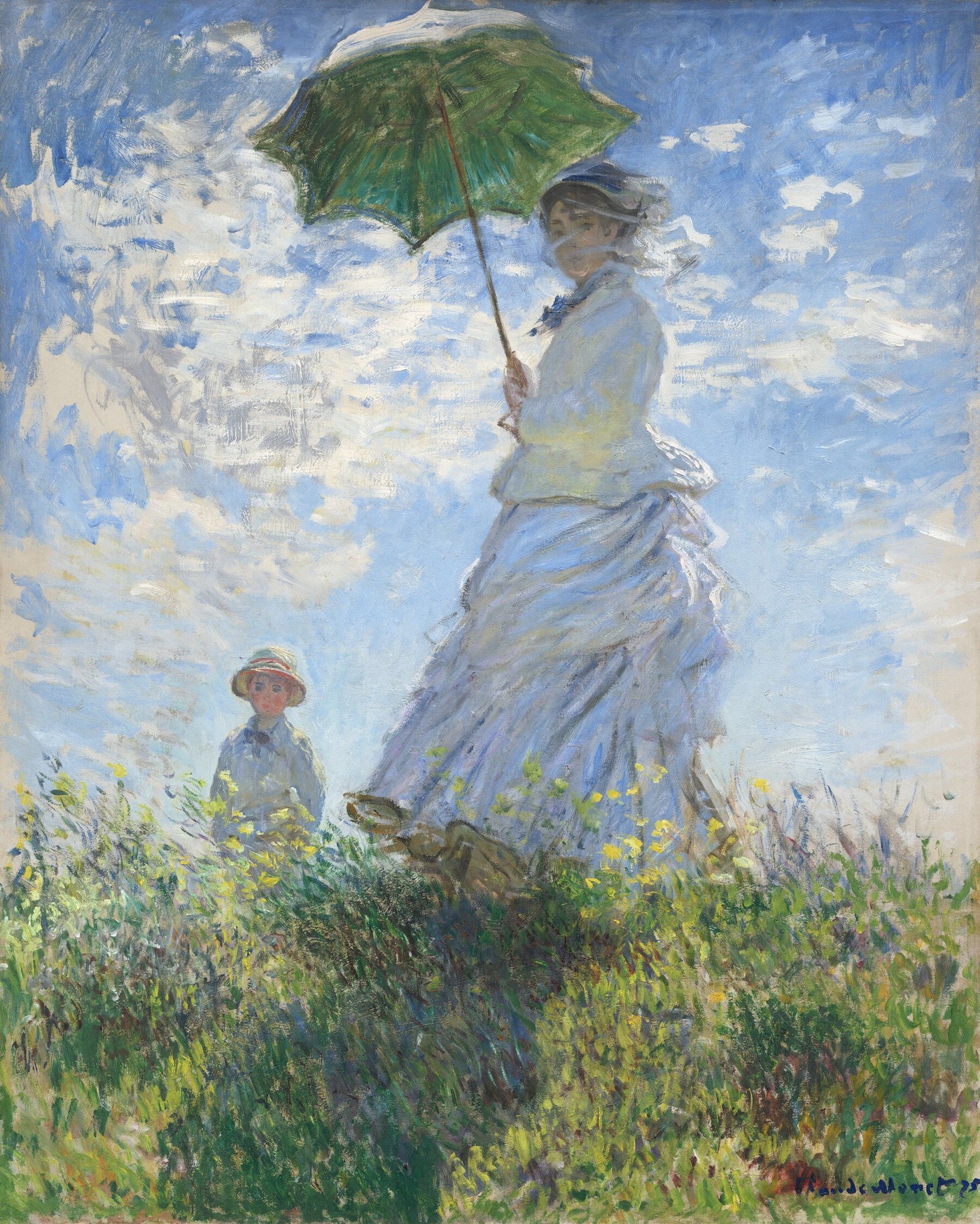 Claude Monet - Frau mit Sonnenschirm, Madame Monet und ihr Sohn