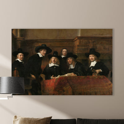 Die Gastwirte der Amsterdamer Tuchmacherzunft, bekannt als "Die Stahlmeister", Rembrandt van Rijn, 1662