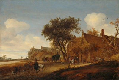 Dorfgasthaus mit Wagen, Salomon van Ruysdael, 1655