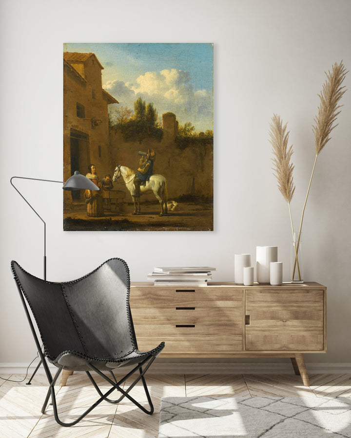 Trinkender Trompeter zu Pferd, Karel du Jardin, 1650 - 1660