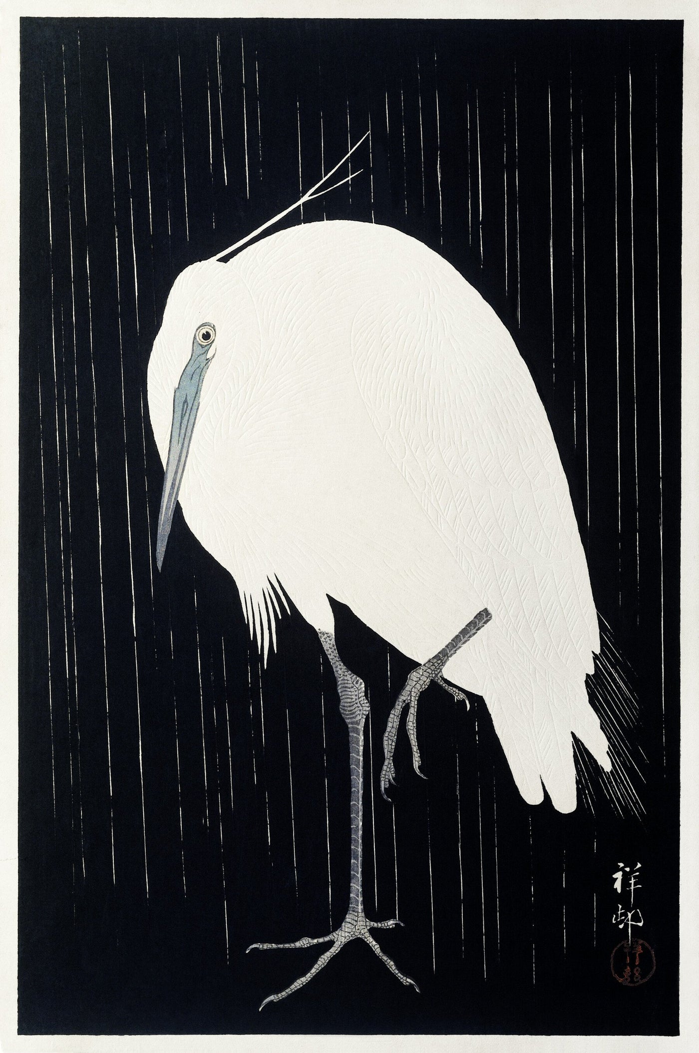 Reiher im Regen (1925 - 1936) von Ohara Koson