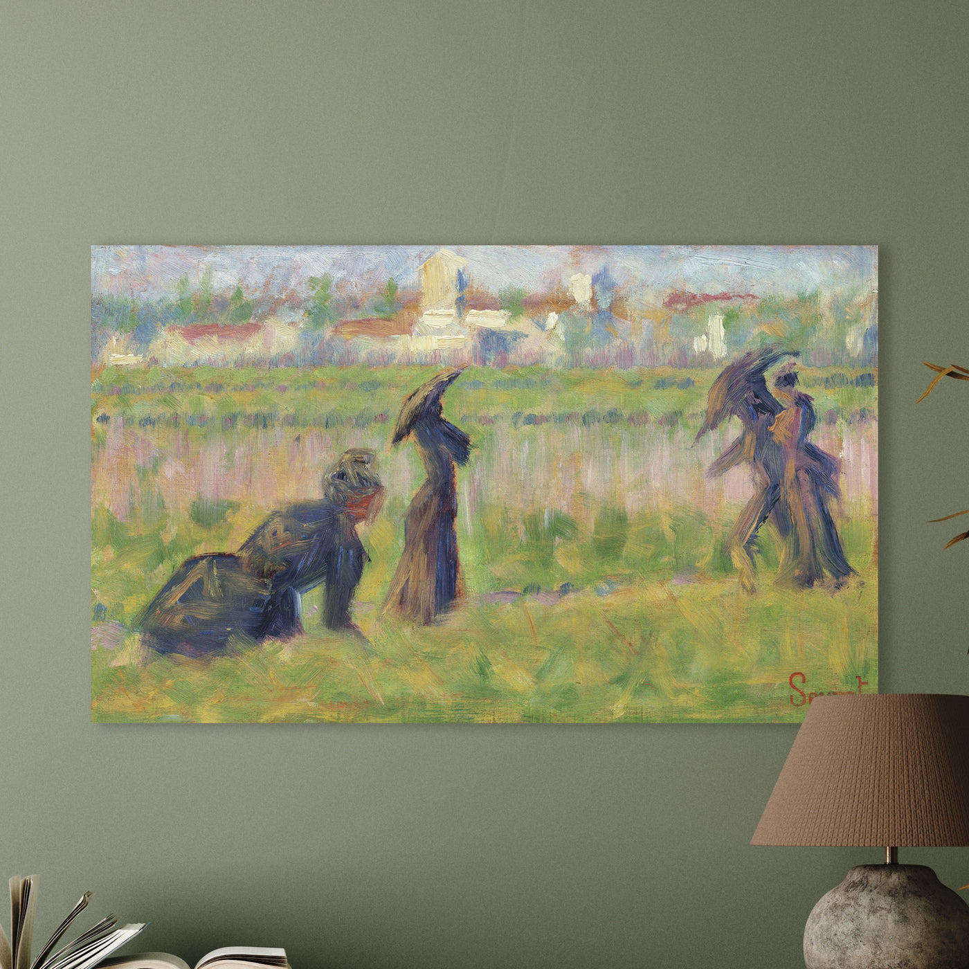 Figuren in einer Landschaft (ca. 1883) von Georges Seurat