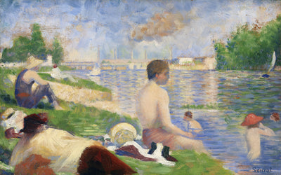 Letzte Studie für "Badende in Asnières" (1883) von Georges Seurat.