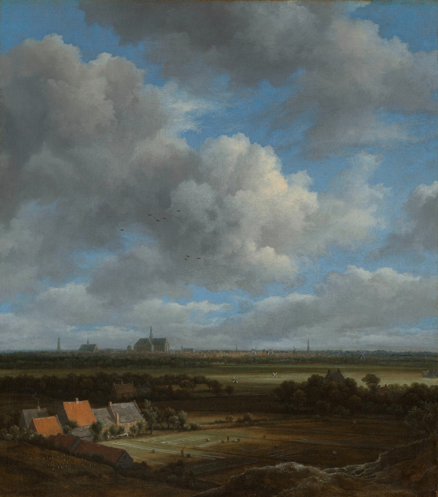 Ansicht von Haarlem von Nordwesten, mit der Tribüne im Vordergrund, Jacob Isaacksz van Ruisdael, ca. 1650 - ca. 1682
