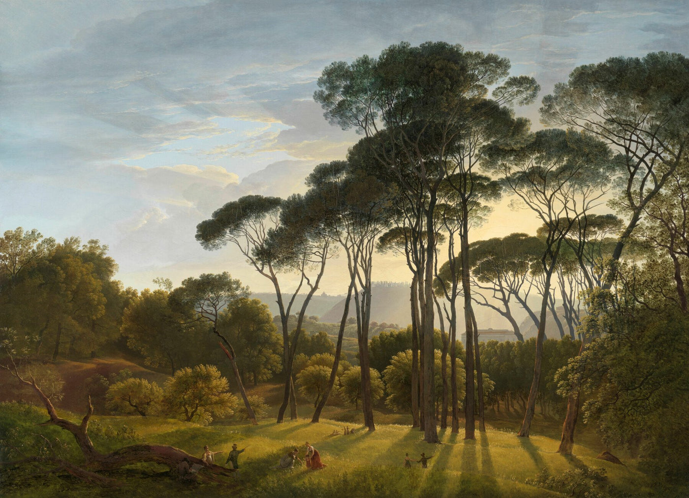 Italienische Landschaft mit Sonnenschirmkiefern, Hendrik Voogd, 1807