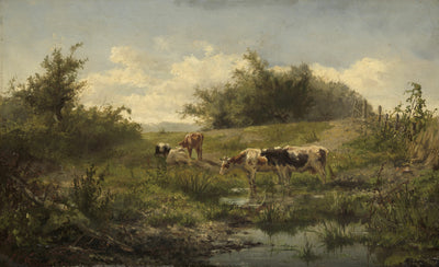 Kühe an einem Teich, Gerard Bilders, 1856 - 1858