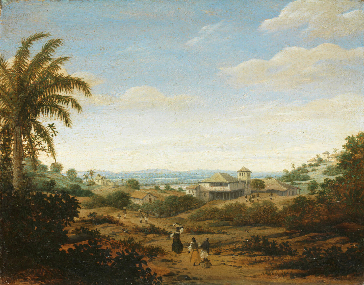 Landschaft am Fluss Senhor de Engenho, Brasilien, Frans Jansz. Post, 1670 - 1680