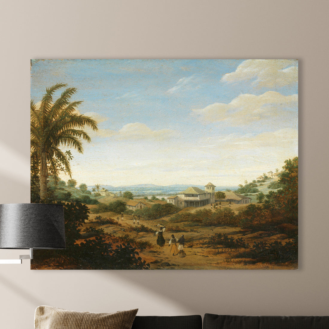 Landschaft am Fluss Senhor de Engenho, Brasilien, Frans Jansz. Post, 1670 - 1680