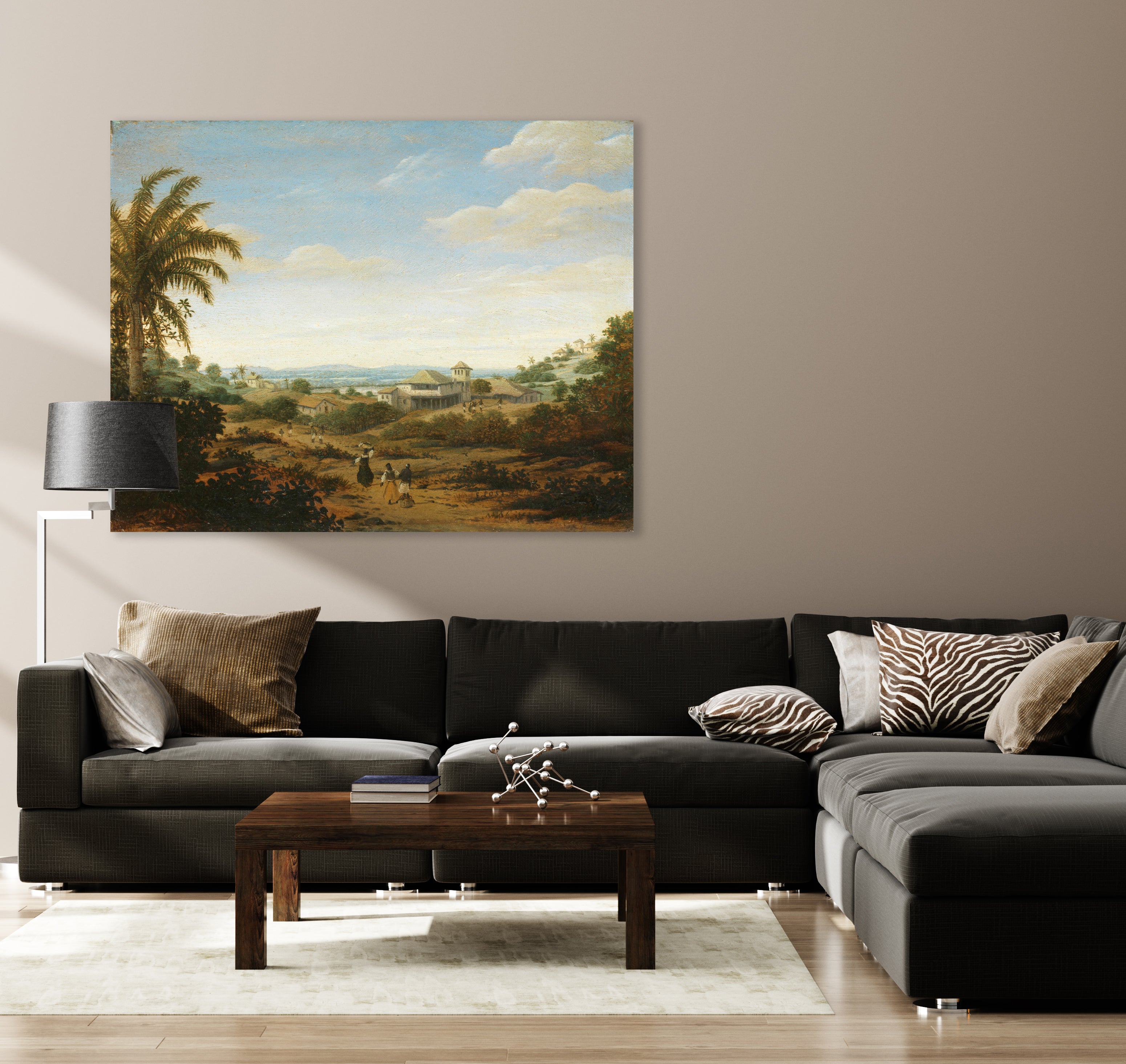 Landschaft am Fluss Senhor de Engenho, Brasilien, Frans Jansz. Post, 1670 - 1680