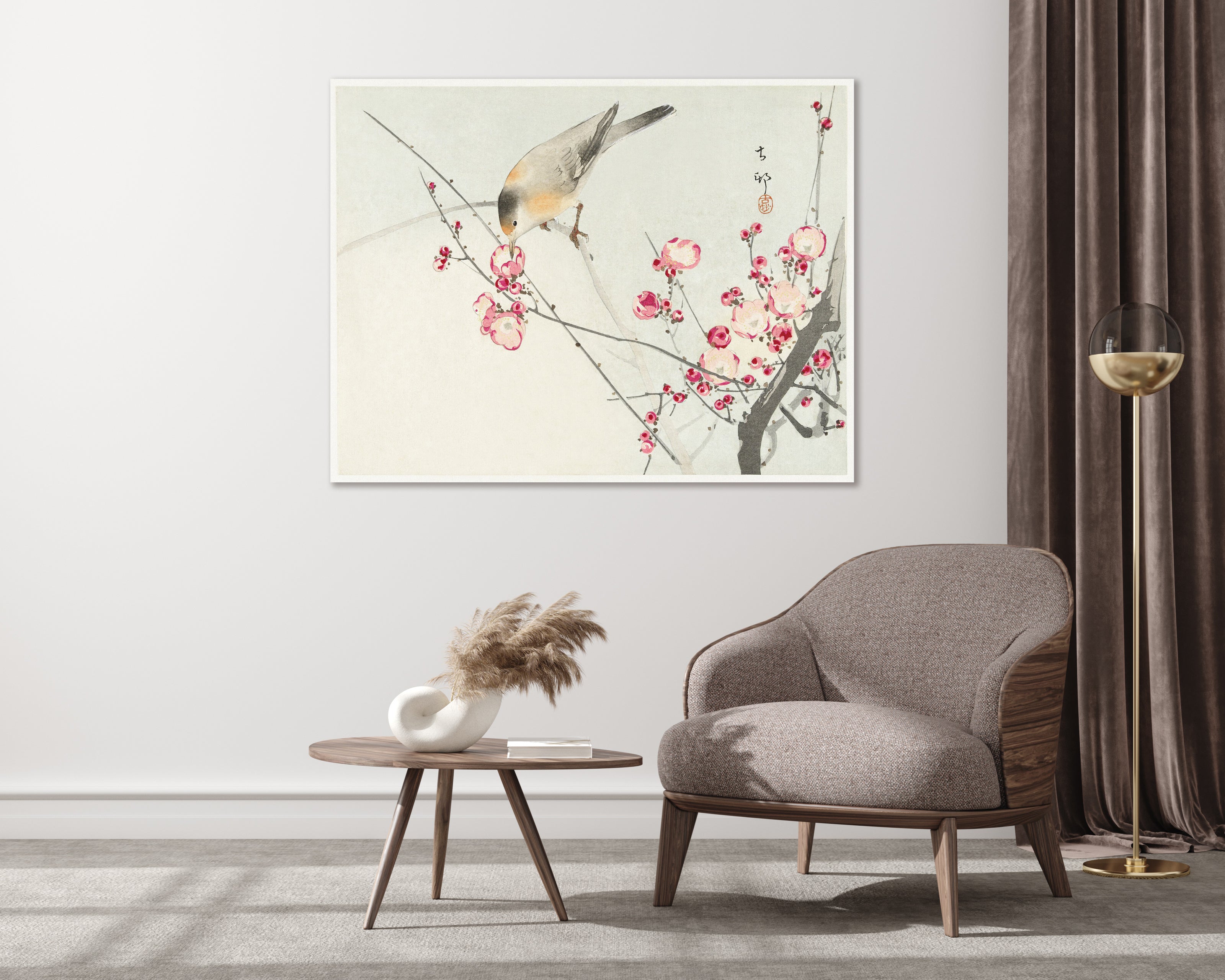 Singvogel auf Blütenzweig (1900 - 1936) von Ohara Koson