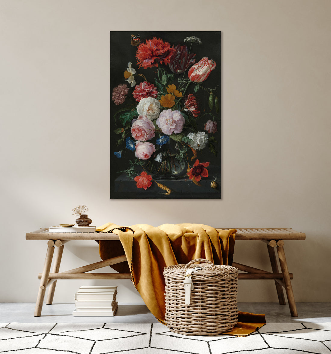 Stilleben mit Blumen in einer Glasvase, Jan Davidsz. de Heem, 1650 - 1683