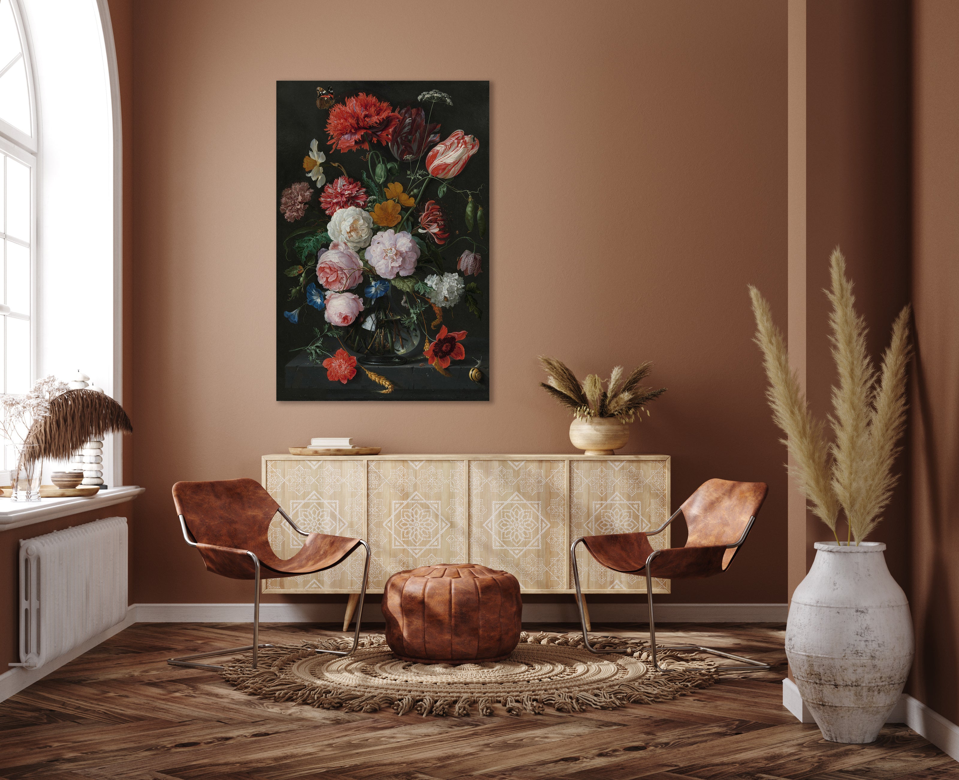 Stilleben mit Blumen in einer Glasvase, Jan Davidsz. de Heem, 1650 - 1683