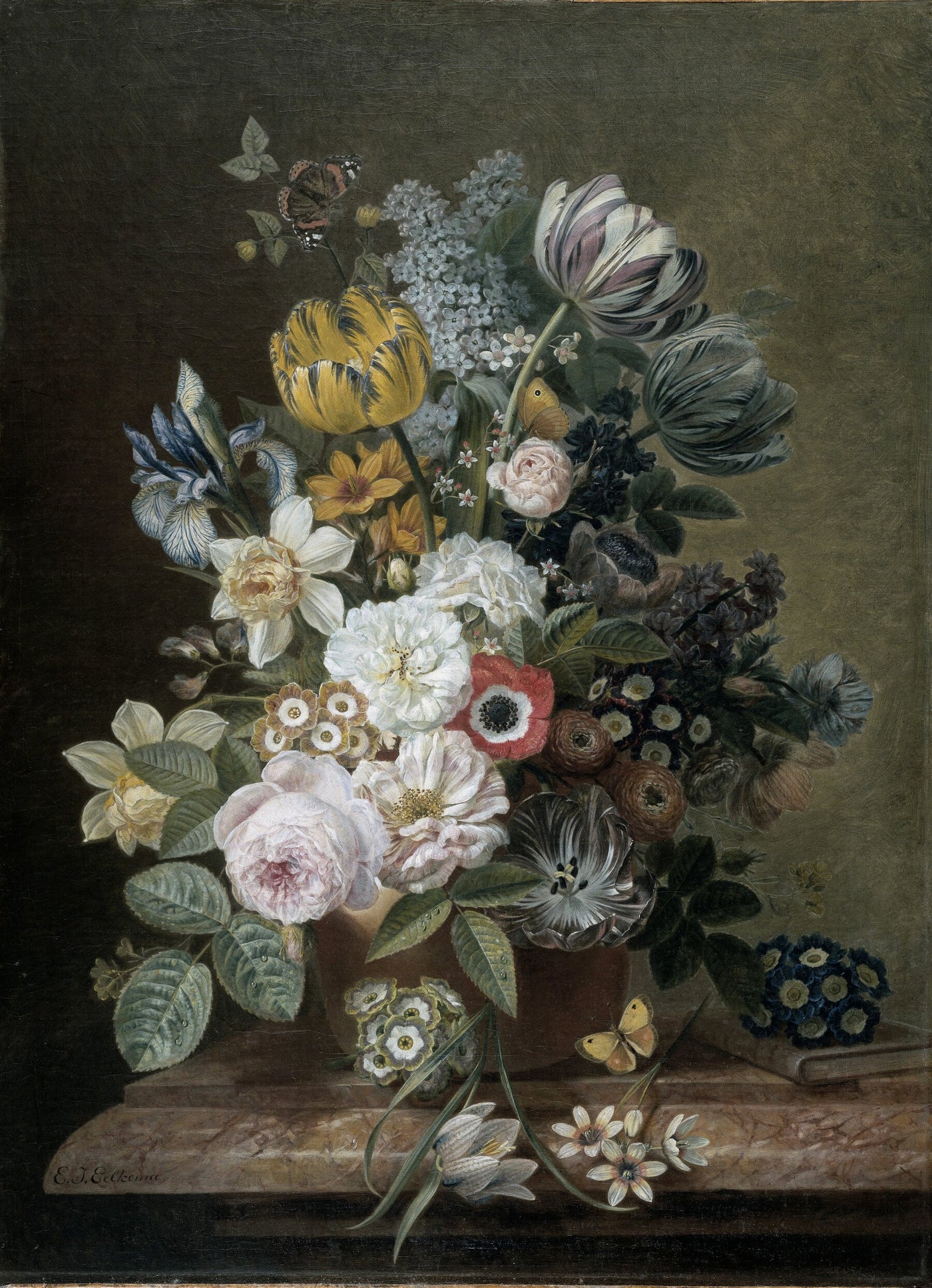 Stillleben mit Blumen, Eelke Jelles Eelkema, 1815 - 1839