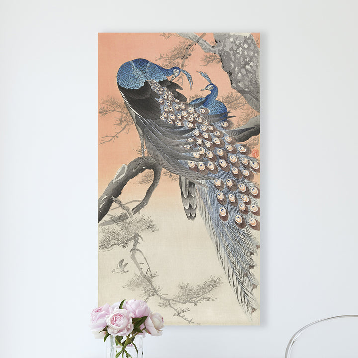 Zwei Pfaue auf einem Ast (1900 - 1930) von Ohara Koson