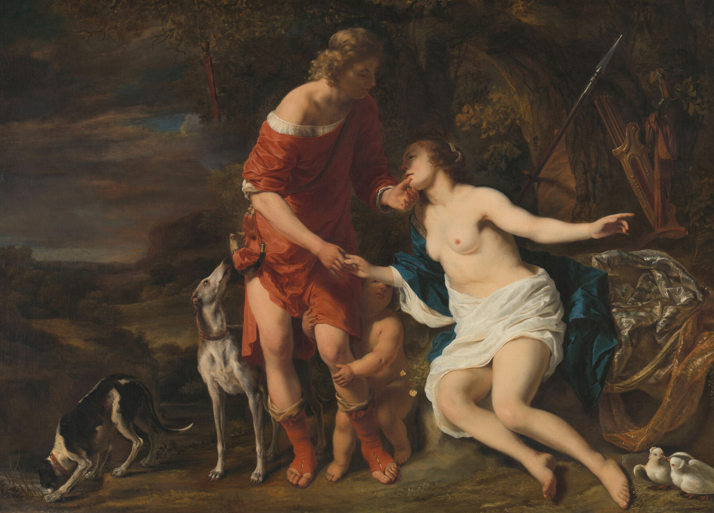 Venus und Adonis, Ferdinand Bol, um 1658