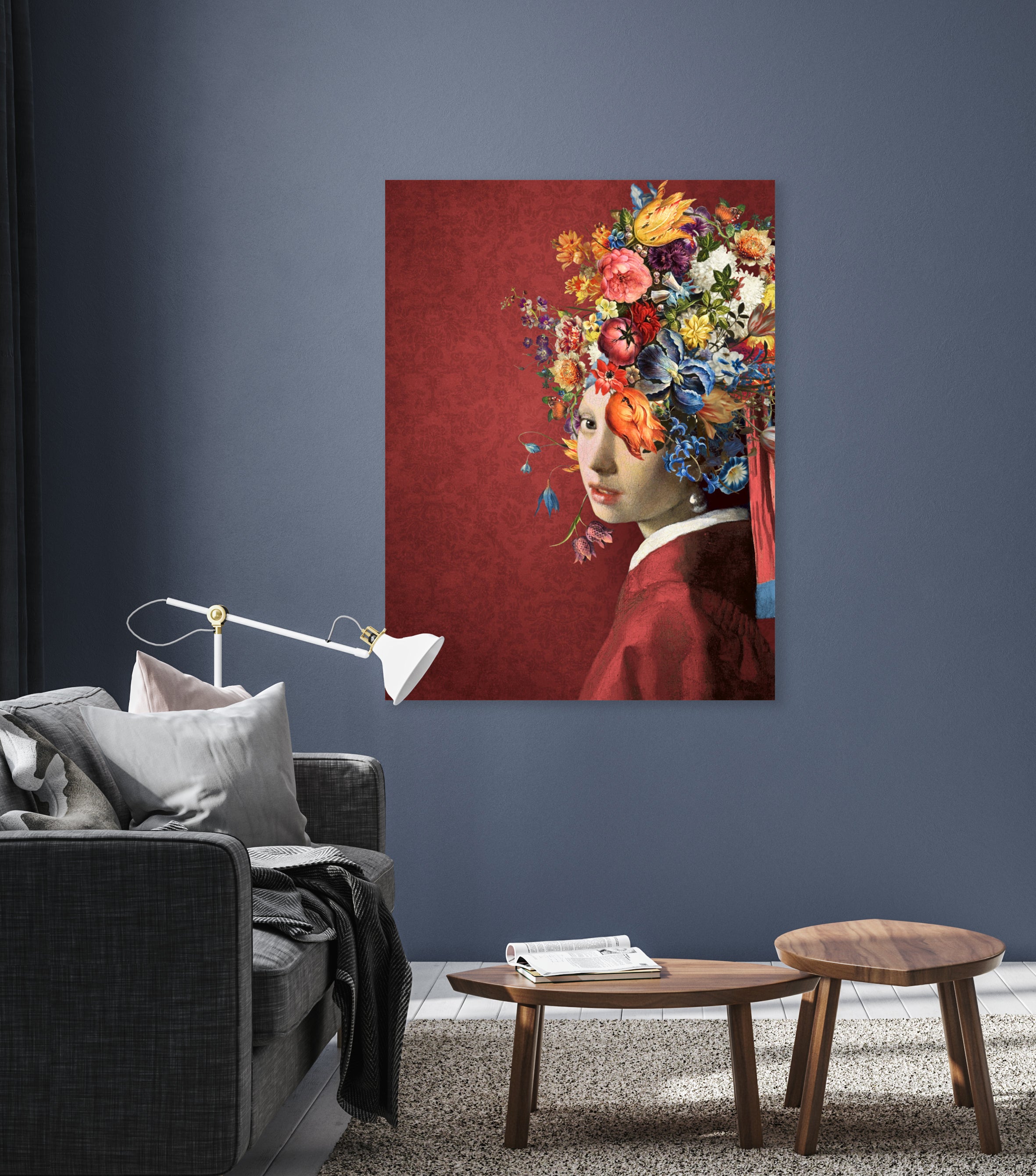 Meisje met de Parel - the Flowers on Red Edition - Marja van den Hurk