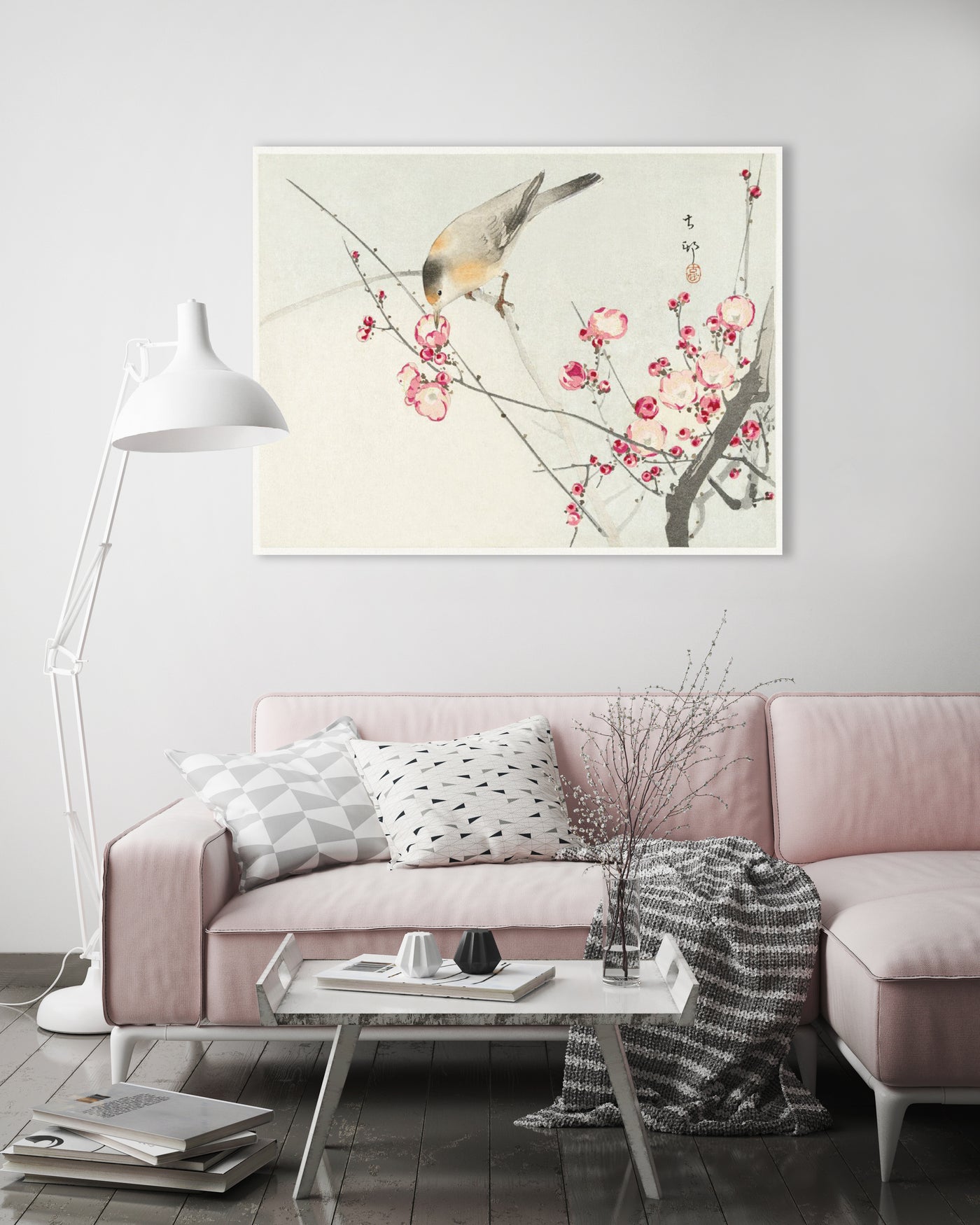 Singvogel auf Blütenzweig (1900 - 1936) von Ohara Koson