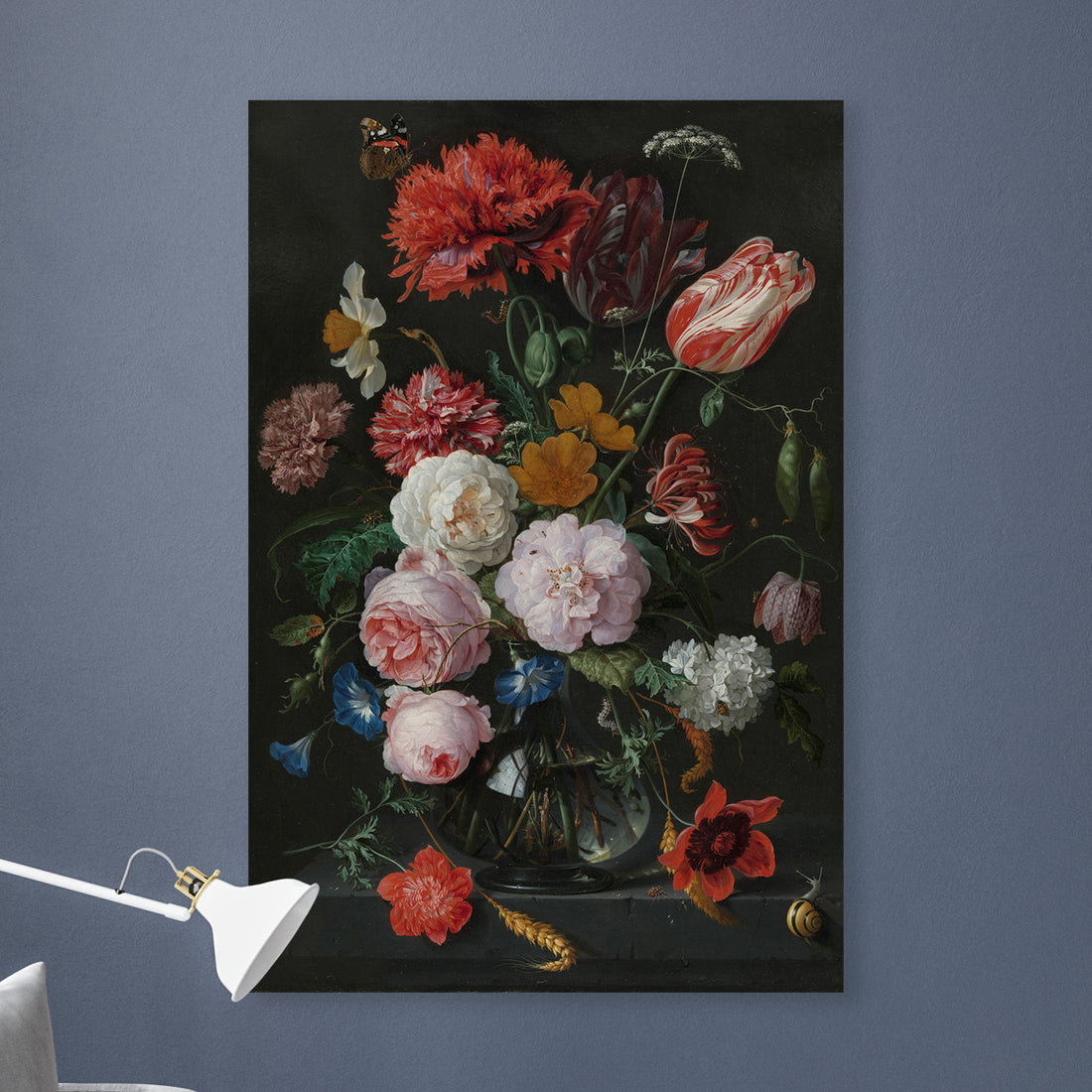 Stilleben mit Blumen in einer Glasvase, Jan Davidsz. de Heem, 1650 - 1683