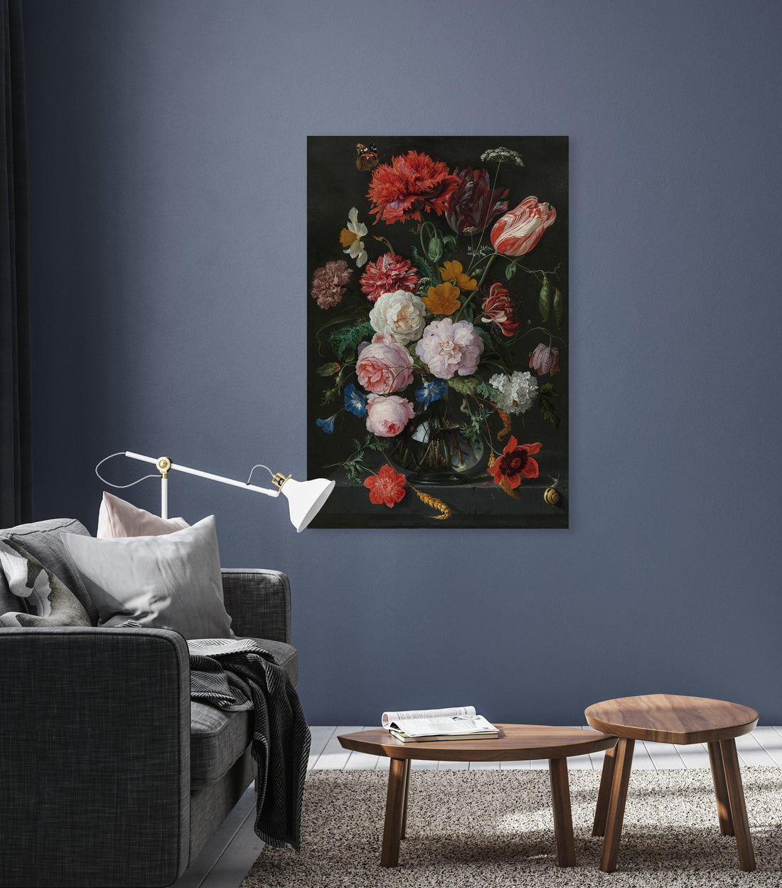 Stilleben mit Blumen in einer Glasvase, Jan Davidsz. de Heem, 1650 - 1683