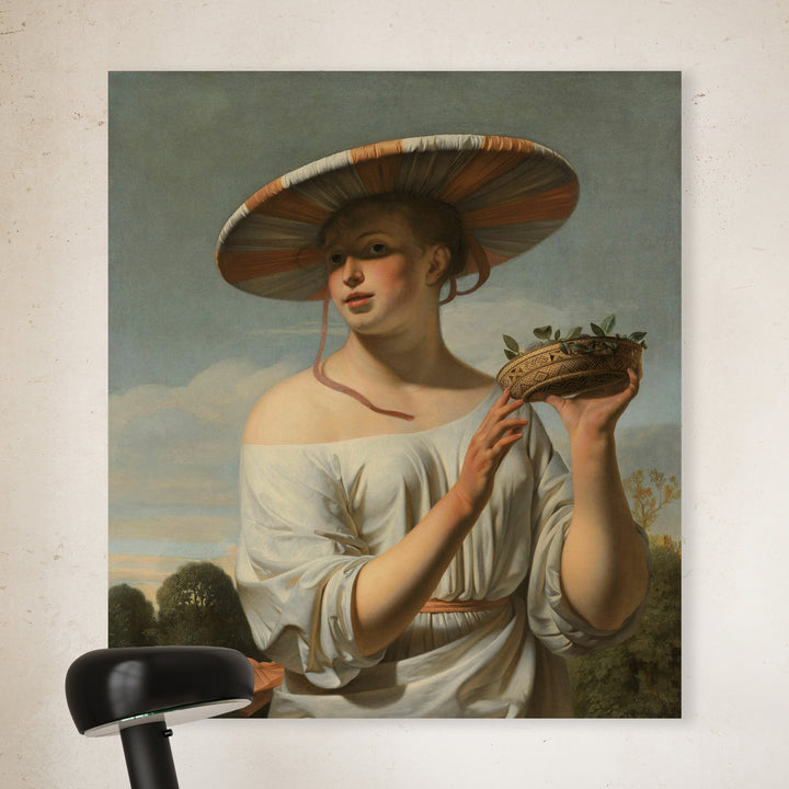 Mädchen mit breitem Hut, Cäsar Boëtius van Everdingen, ca. 1645 - ca. 1650