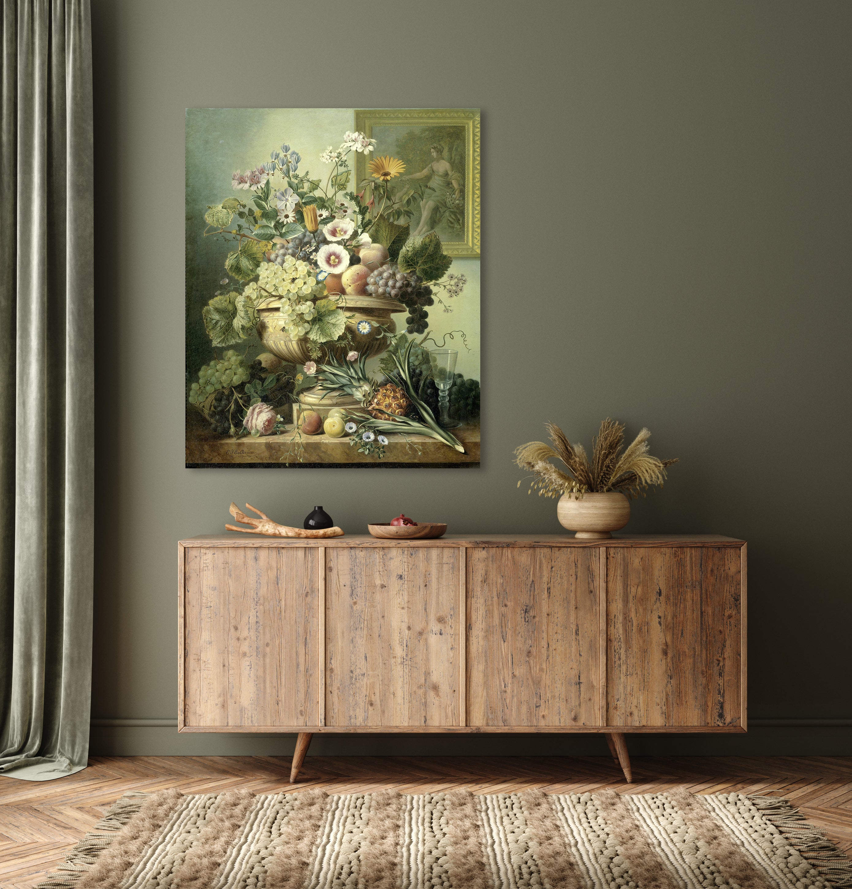 Stilleven met bloemen en vruchten - Eelke Jelles Eelkema