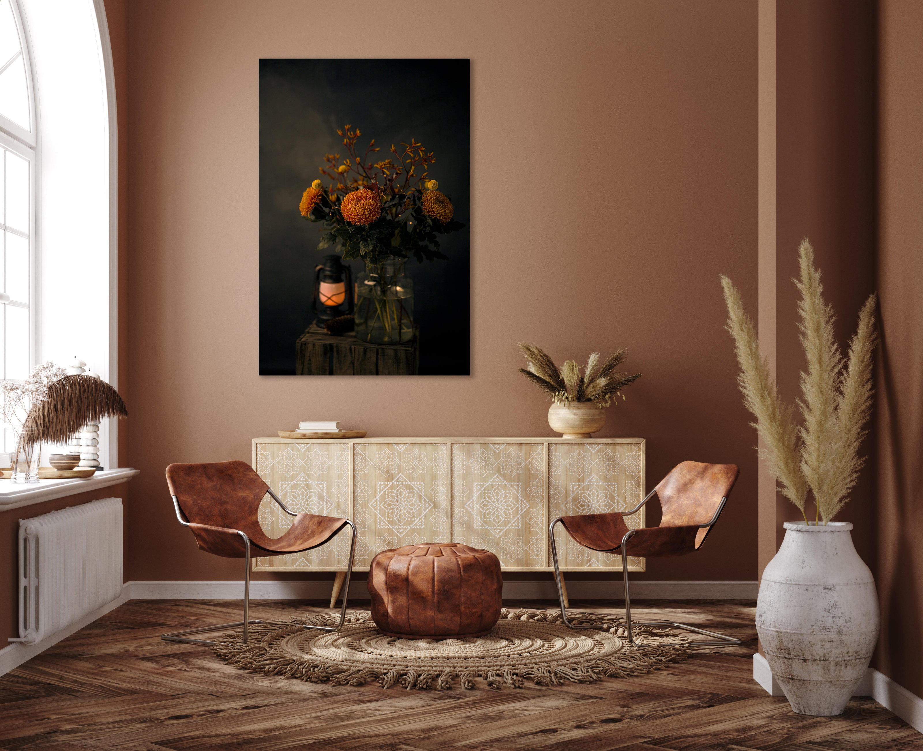 Stilleven met herfstboeket en lantaarn - Mayra Fotografie