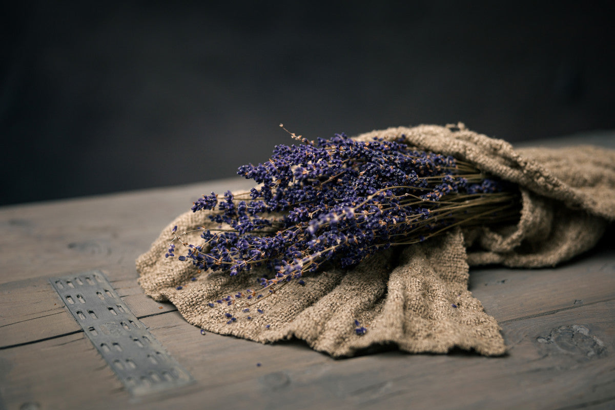 Stilleven met lavendel en shabby doek - Mayra Fotografie