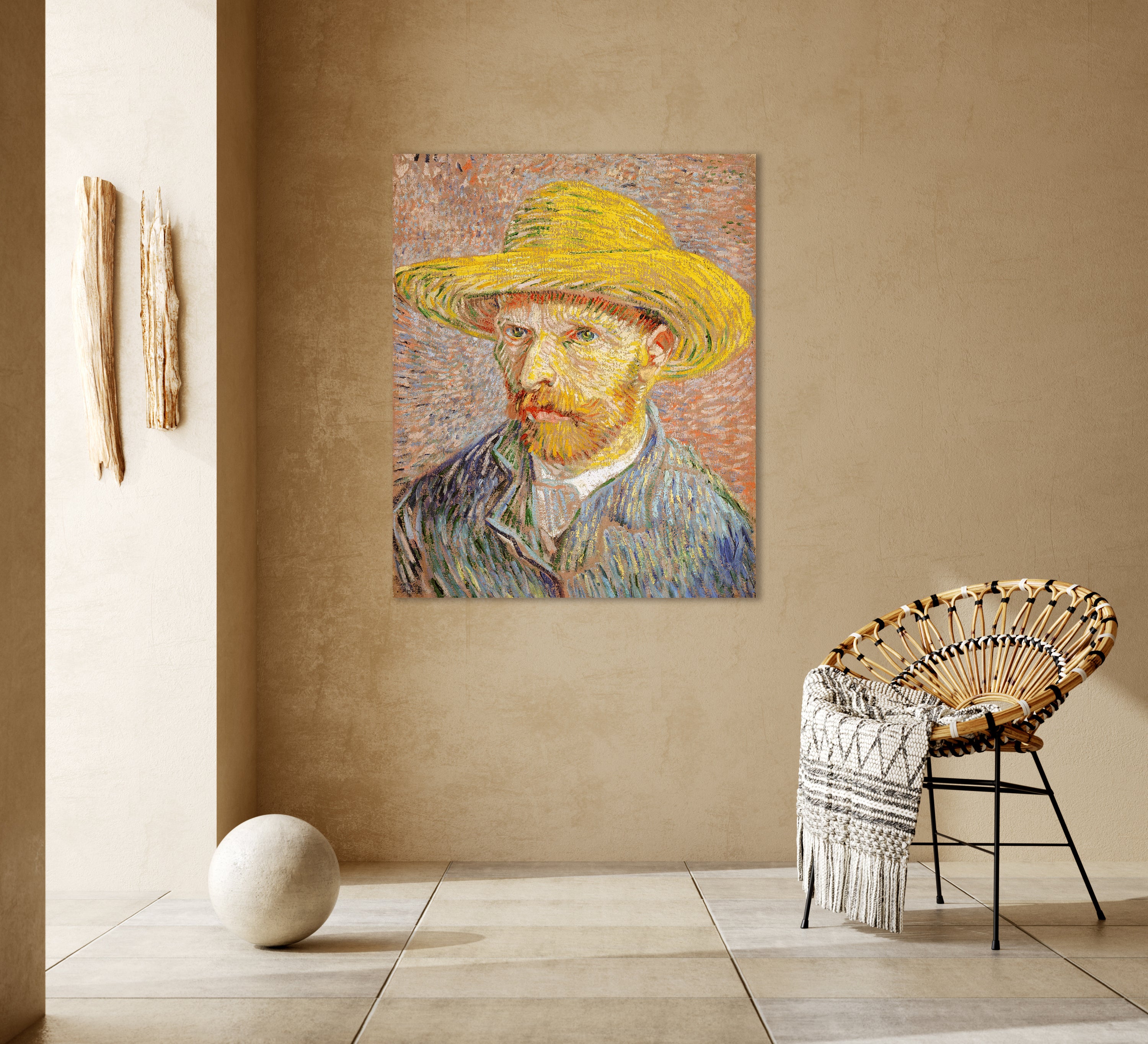 Zelfportret met strohoed - Vincent van Gogh